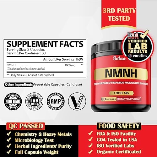 Suplemento NMNH (Mononucleótido de Dihidronicotinamida) - Alternativa a NMN - 1000mg por Porción - Suplemento de NAD - 60 Cápsulas - Suministro para - imagen 2