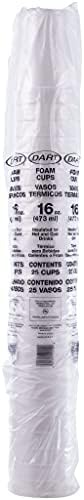 Vasos Desechables Aislantes Dart de Estireno Blanco 16 oz. 25 Pzas 16J16 - imagen 2