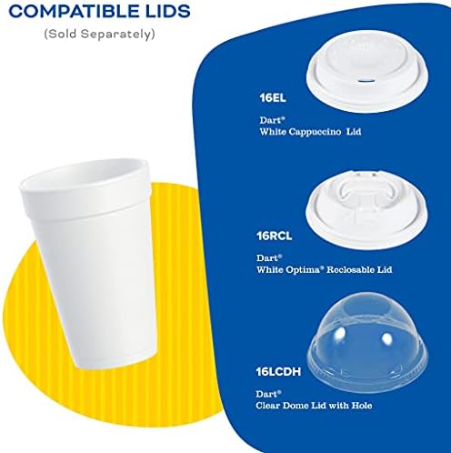 Vasos Desechables Aislantes Dart de Estireno Blanco 16 oz. 25 Pzas 16J16 - imagen 6