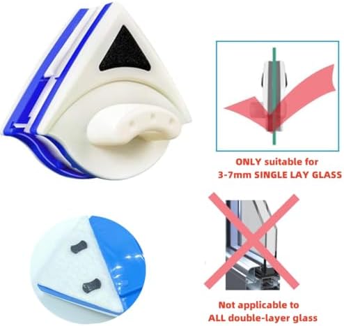 Herramienta Limpiadora Magnética para Ventanas, Limpiador Doble Cara para Cristales de Edificios, Grosor de Ventanas 0.1''-0.4'' (5-7mm) - imagen 2