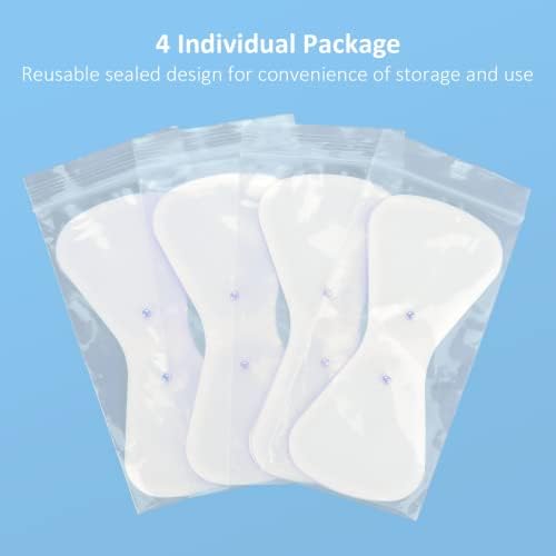 Parches de Reemplazo Comfytemp para Unidad TENS K6101, Paquete de 4, Electrodos Inalámbricos Reutilizables de 5.1 x 2.4 con Diseño No Irritante para - imagen 4
