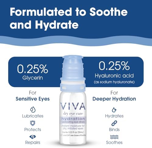 Amcon Viva Gotas Hidratantes para los Ojos | Alivio para Ojos Secos Sin Conservadores | Hidratación Instantánea | 0.33 Fl Oz (10 mL) - imagen 4