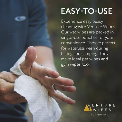 Toallitas Venture Grandes para Ducha y Ejercicio - Biodegradables con Aloe, Vitamina E y Aceite de Árbol de Té - Esenciales para Adultos y Viajes - - imagen 4
