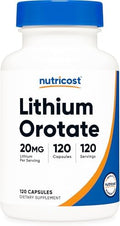 Nutricost Orotato de Litio (20mg) 120 Cápsulas - Veganas, Sin Gluten, Sin OGM - imagen 1