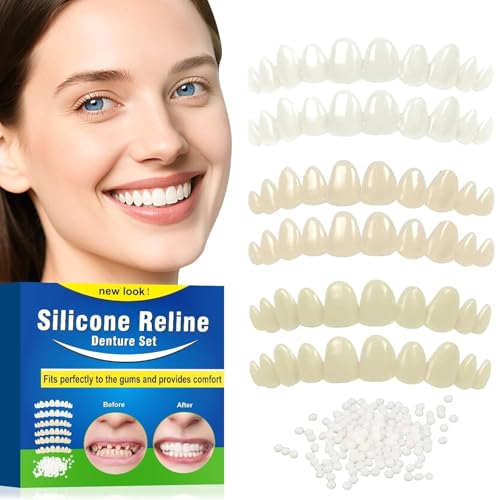 Carillas Dentales para Mujeres, Kit de Reemplazo de Dientes Faltantes, Carilla Superior Cosmética, Kit de Reparación Temporal Unisex, 6 Piezas - imagen 1