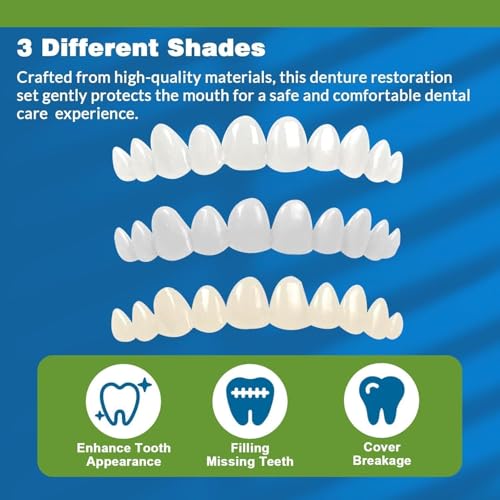 Carillas Dentales para Mujeres, Kit de Reemplazo de Dientes Faltantes, Carilla Superior Cosmética, Kit de Reparación Temporal Unisex, 6 Piezas - imagen 3