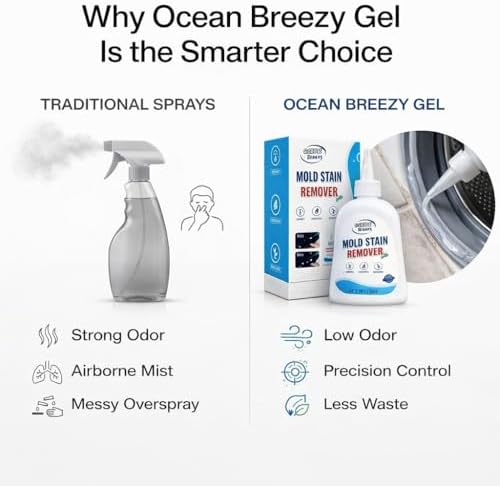 Gel Quitamanchas de Moho OceanBreezy 8 Fl Oz, Limpiador de Superficies para Grout, Ideal para Lavadoras, Refrigeradores, Azulejos y Fregaderos - imagen 5