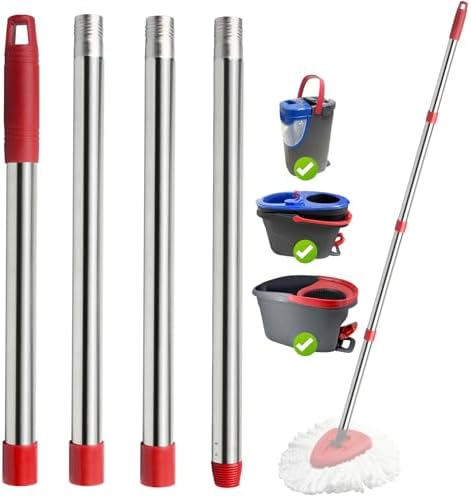 Mango de Repuesto HiBaBy para Mopas de 4 Secciones - 2.5-5 Pies, Compatible con Mango Ocedar EasyWring (Cabezal y Base No Incluidos) - imagen 1