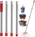 Mango de Repuesto HiBaBy para Mopas de 4 Secciones - 2.5-5 Pies, Compatible con Mango Ocedar EasyWring (Cabezal y Base No Incluidos) - imagen 1