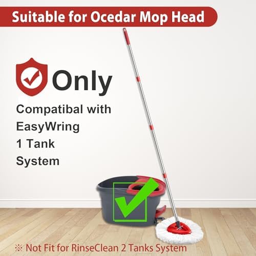 Mango de Repuesto HiBaBy para Mopas de 4 Secciones - 2.5-5 Pies, Compatible con Mango Ocedar EasyWring (Cabezal y Base No Incluidos) - imagen 3