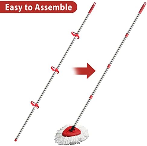 Mango de Repuesto HiBaBy para Mopas de 4 Secciones - 2.5-5 Pies, Compatible con Mango Ocedar EasyWring (Cabezal y Base No Incluidos) - imagen 4