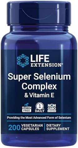 Life Extension Super Selenium Complex, 200 mcg – 3 Formas de Selenio, Vitamina E – Apoyo a la Salud Celular y Longevidad – Sin Gluten, No OGM, - imagen 1