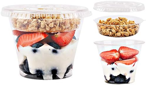 Vasos Parfait de Plástico Transparente Aatriet con Inserto y Tapas Sin Agujero - Vasos para Yogur, Frutas, Dips y Verduras, Desayunos y Snacks para - imagen 1