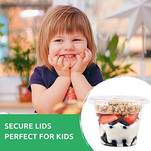 Vasos Parfait de Plástico Transparente Aatriet con Inserto y Tapas Sin Agujero - Vasos para Yogur, Frutas, Dips y Verduras, Desayunos y Snacks para - imagen 5