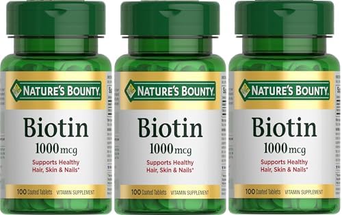 Tabletas de Biotina Nature's Bounty 1000 mcg, Fresa, 100 piezas, Paquete de 3 - imagen 1