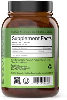 Complete Natural Products Hoja de Alfalfa Pura - 100 Cápsulas - 450mg de Polvo Orgánico de Hoja de Alfalfa en Cápsulas Veganas - imagen 2