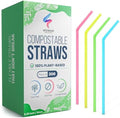 Popotes Compostables Weemium Desechables [300 Piezas] 8.25 | 100% Plástico a Base de Plantas, Biodegradables y Flexibles | Alternativa Ideal a los - imagen 1