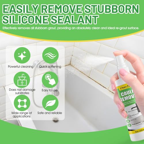 Removedor de Calafateo OverZyn, Limpiador de Silicona con Herramienta para Remoción, 6.76 Oz, Eficaz y Seguro para Baños, Cocinas y Ventanas - imagen 2