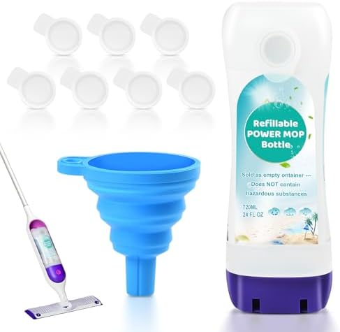 Botella Recargable DrFlito para Swiffer® Power Mop™ – 720ML / 24 FL.OZ, Botella de Solución Limpiadora a Prueba de Fugas con 7 Juntas de Silicón y 1 - imagen 1