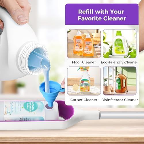 Botella Recargable DrFlito para Swiffer® Power Mop™ – 720ML / 24 FL.OZ, Botella de Solución Limpiadora a Prueba de Fugas con 7 Juntas de Silicón y 1 - imagen 2
