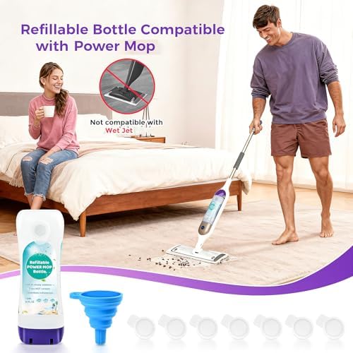 Botella Recargable DrFlito para Swiffer® Power Mop™ – 720ML / 24 FL.OZ, Botella de Solución Limpiadora a Prueba de Fugas con 7 Juntas de Silicón y 1 - imagen 4