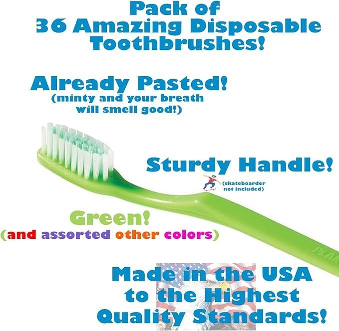 Cepillo de Dientes Plak Smacker Mintburst Prepasado Envuelto Individualmente (36 Cepillos) - imagen 4