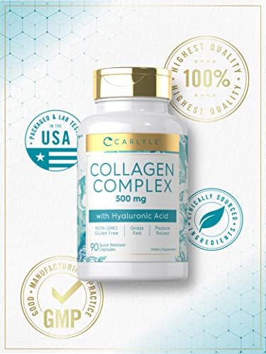 Píldoras de Colágeno Carlyle con Ácido Hialurónico | 500mg | 90 Cápsulas | Colágeno Hidrolizado Tipo 1 y 3 | Suplemento Sin OGM y Sin Gluten - imagen 5