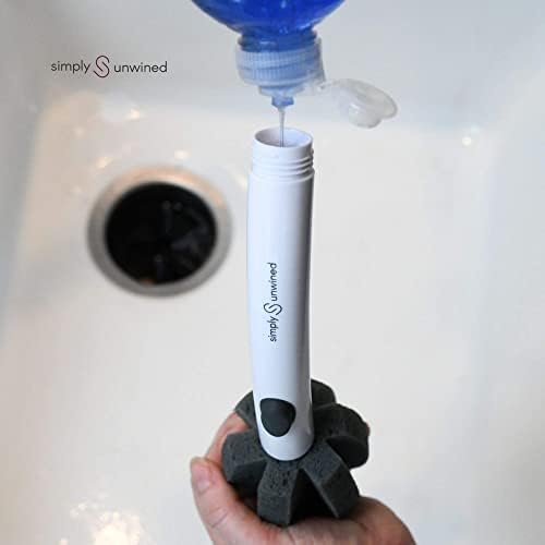Simply Unwined | The WINE Brush – Esponja de limpieza para copas de vino con dispensador de jabón y cabeza reemplazable, limpia el borde y el tazón. - imagen 3