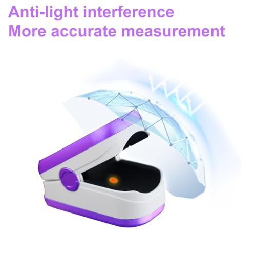 Oxímetro de Pulso de Dedo, Oxímetro con Pantalla LED Grande, Incluye Lanyard y Batería AAA (Morado) - imagen 6