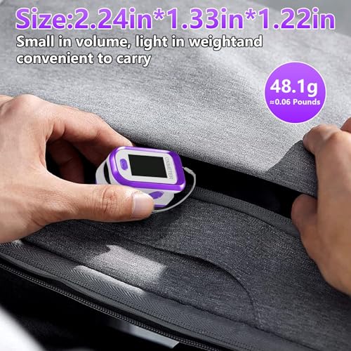 Oxímetro de Pulso de Dedo, Oxímetro con Pantalla LED Grande, Incluye Lanyard y Batería AAA (Morado) - imagen 7