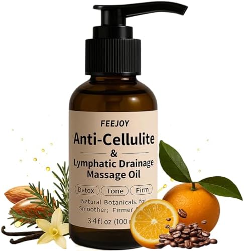 Aceite Corporal y Aceite de Masaje, Aceite Reafirmante para Celulitis, Drenaje Linfático, Tensado de Piel y Estrías, Ideal para Masajes en Piernas, - imagen 1