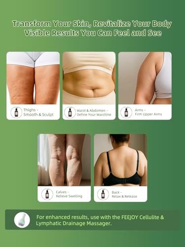 Aceite Corporal y Aceite de Masaje, Aceite Reafirmante para Celulitis, Drenaje Linfático, Tensado de Piel y Estrías, Ideal para Masajes en Piernas, - imagen 3