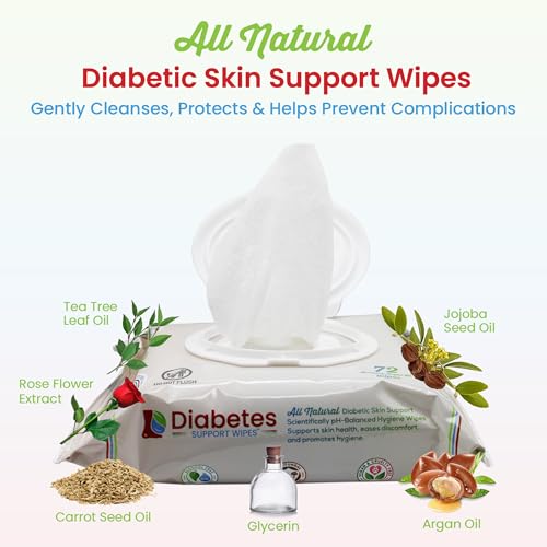Toallitas para Diabéticos Diabetes Support Wipes® - Toallitas Naturales pH Específicas para Pies y Cuerpo, Alivian Picazón y Seca, 72 piezas - imagen 2