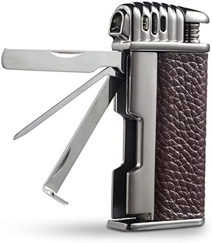 Encendedor Urgrette 3 en 1 Butano con Llama Suave Angulada, Recargable, Incluye 3 Herramientas Limpiapipas, Ideal para Camping, Parrilla y Velas (Gas - imagen 1