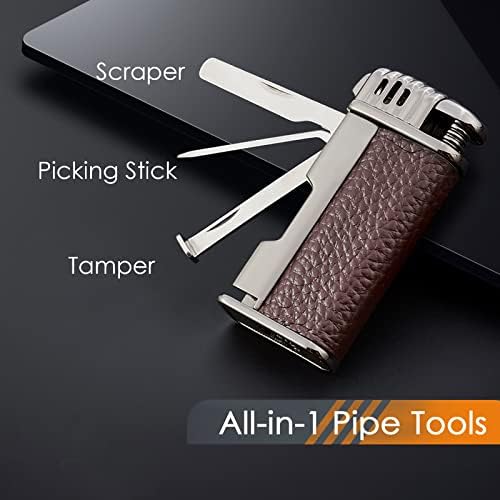 Encendedor Urgrette 3 en 1 Butano con Llama Suave Angulada, Recargable, Incluye 3 Herramientas Limpiapipas, Ideal para Camping, Parrilla y Velas (Gas - imagen 3