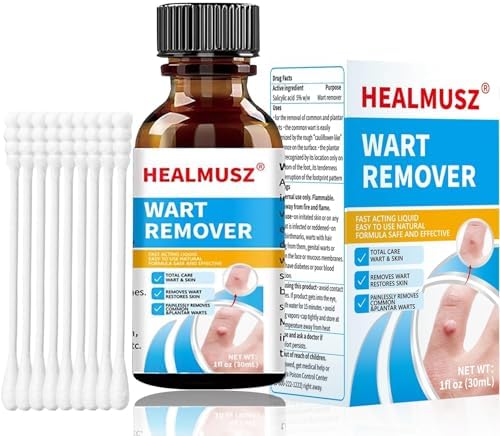 HEALMUSZ Líquido Quitapapilomas 5% Ácido Salicílico, Eliminador de Verrugas para Genitales, Comunes, Planas, Durezas y en Pies - imagen 1