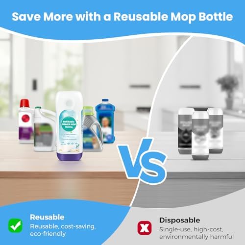 Botella Refillable Ndoge Power Mop™ para Mopas Swiffer® PowerMop™ Multi-Superficie, 775ML / 26 FL OZ, Contenedor Reutilizable a Prueba de Fugas - imagen 3