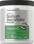 Horbäach Polvo de Ascorbato de Sodio | 16 oz | Vitamina C Acondicionada | Suplemento Vegano, No Transgénico y Libre de Gluten - imagen 1