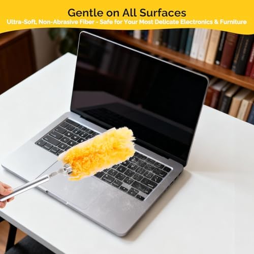 AIDELY Mango Extensible de 6 Pies con 20 Recambios, Kit de Inicio Pesado Compatible con Swiffer, Paños Desechables de Microfibra para Limpiar Techos, - imagen 7