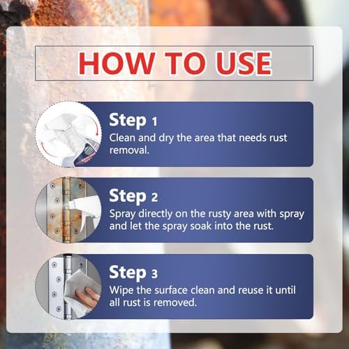 Enterlent Removedor de Óxido Pesado para Metal, Spray Multiusos, Limpiador de Acero Inoxidable, Potente Eliminador de Óxido, Convertidor de Óxido - imagen 7
