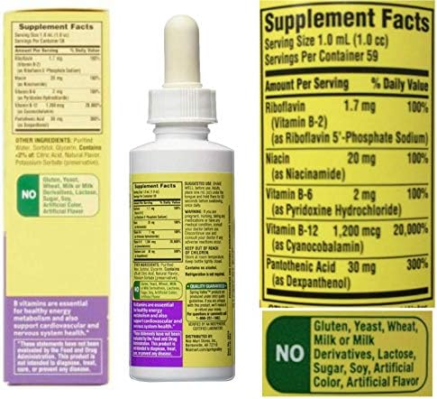 Gotas Líquidas Sublinguales de Complejo de Vitamina B para Adultos con B6, B12, Niacina, Riboflavina y Ácido Pantoténico - Paquete Energético con - imagen 5