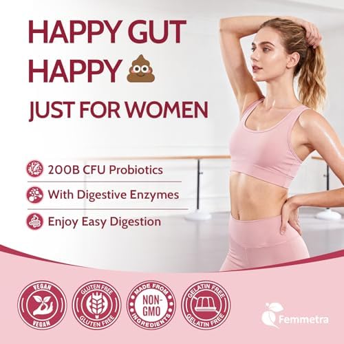 Femmetra 18 en 1 Probióticos para Mujeres con Prebióticos - 200 Mil Millones CFU con Enzimas Digestivas, Arándano, Kombucha - Gomas Vaginales Sin - imagen 5