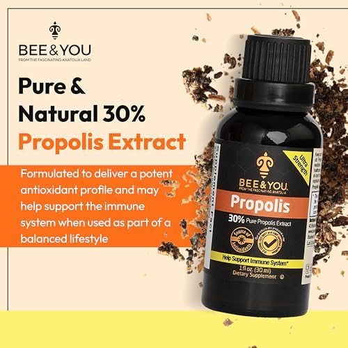 Extracto Líquido de Propóleos Bee and You, 30% Propóleos, Ultra Puro, Suplemento para Inmunidad, Alivio de Garganta, Alergias, 1 Fl Oz - imagen 2