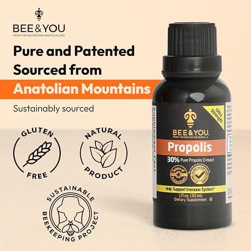 Extracto Líquido de Propóleos Bee and You, 30% Propóleos, Ultra Puro, Suplemento para Inmunidad, Alivio de Garganta, Alergias, 1 Fl Oz - imagen 4