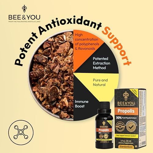 Extracto Líquido de Propóleos Bee and You, 30% Propóleos, Ultra Puro, Suplemento para Inmunidad, Alivio de Garganta, Alergias, 1 Fl Oz - imagen 5