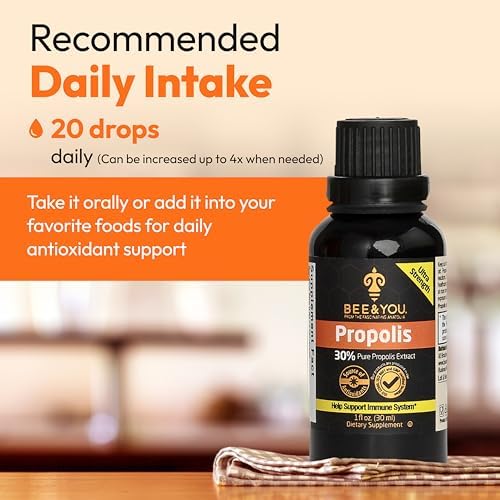 Extracto Líquido de Propóleos Bee and You, 30% Propóleos, Ultra Puro, Suplemento para Inmunidad, Alivio de Garganta, Alergias, 1 Fl Oz - imagen 6