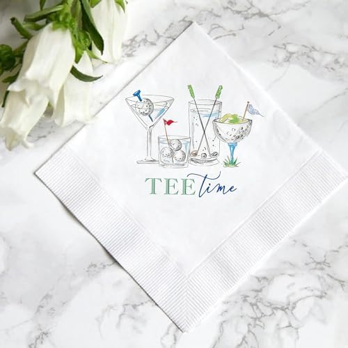 Servilletas de Cóctel Tee Time Golf – Paquete de 50, Divertidas Suministros para Fiestas de Golf, Servilletas Desechables de 2 Capas para - imagen 3