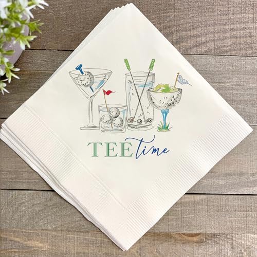Servilletas de Cóctel Tee Time Golf – Paquete de 50, Divertidas Suministros para Fiestas de Golf, Servilletas Desechables de 2 Capas para - imagen 4