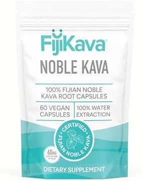 Cápsulas de Kava Noble FijiKava, 600mg de Kavalactonas por porción, suplemento vegano y no transgénico para relajación y sueño, 60 cápsulas - imagen 1