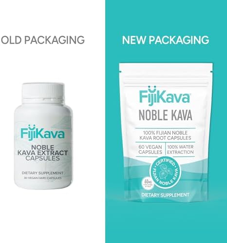 Cápsulas de Kava Noble FijiKava, 600mg de Kavalactonas por porción, suplemento vegano y no transgénico para relajación y sueño, 60 cápsulas - imagen 3